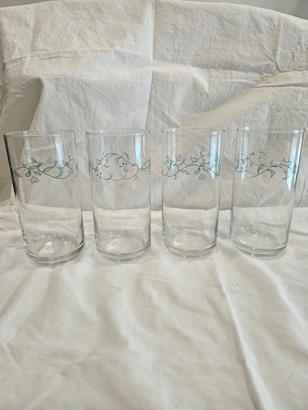 Vintage Corelle Country Cottage 12 Oz Glasses Set Of 4